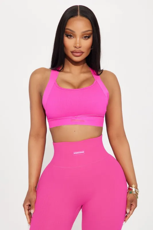 Jab It Effortless Seamless Sports Bra - Neon Pink sold by Fashion Nova