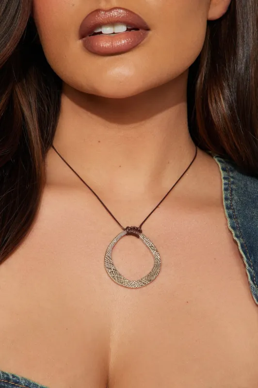 Letting Things Settle Necklace - Gold/Brown sold by Fashion Nova