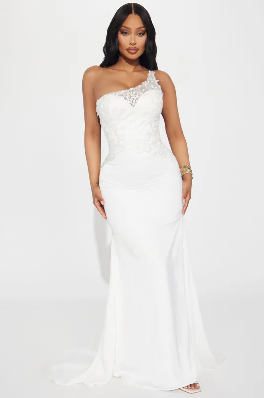 Bella Satin Gown - White sold by Fashion Nova