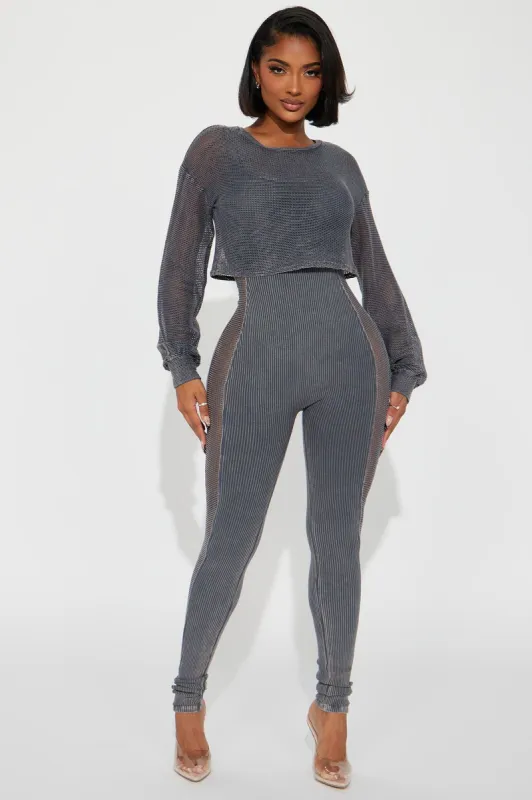 Lounge About Jumpsuit - Charcoal sold by Fashion Nova