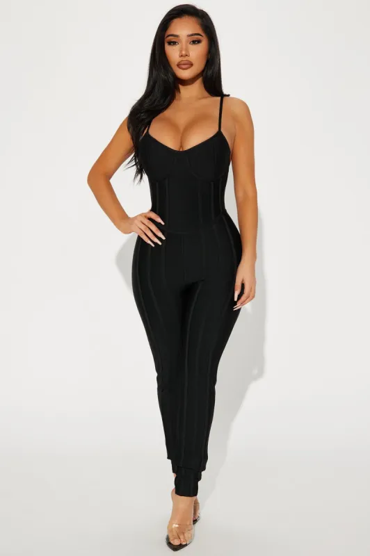 Leyla Bandage Jumpsuit - Black sold by Fashion Nova