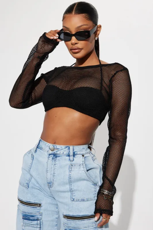 Playing Games Crop Top - Black sold by Fashion Nova