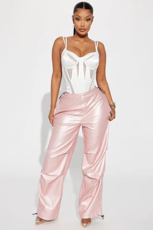 Break Free Faux Leather Parachute Pant - Pink sold by Fashion Nova