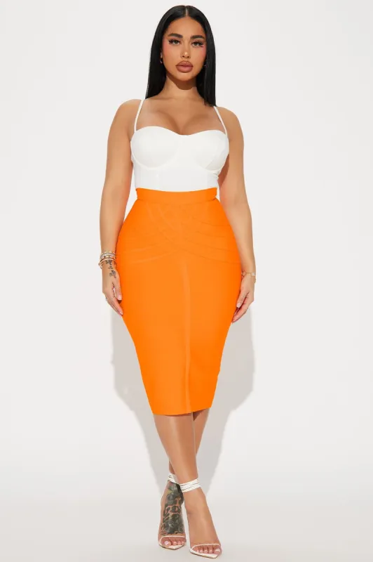Nicki Bandage Midi Skirt - Orange sold by Fashion Nova
