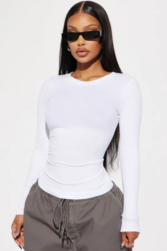 Jesse Ribbed Top - White sold by Fashion Nova