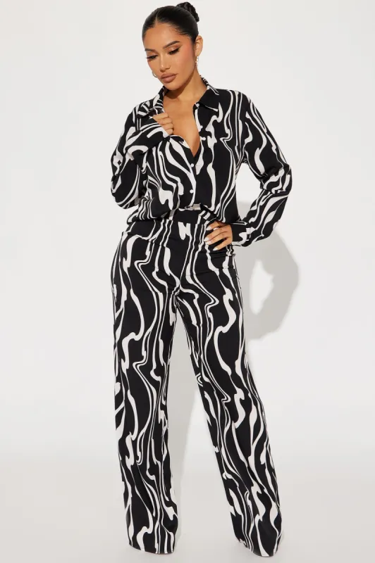 Valentina Pant Set - Black/White sold by Fashion Nova