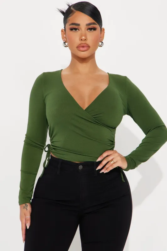 Shyann Surplice Top - Green sold by Fashion Nova