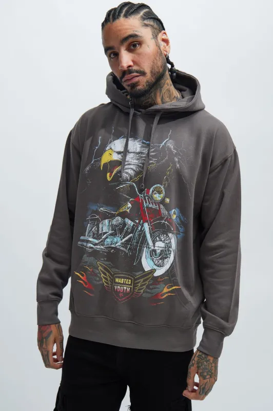Wasted Youth Hoodie - Charcoal sold by Fashion Nova