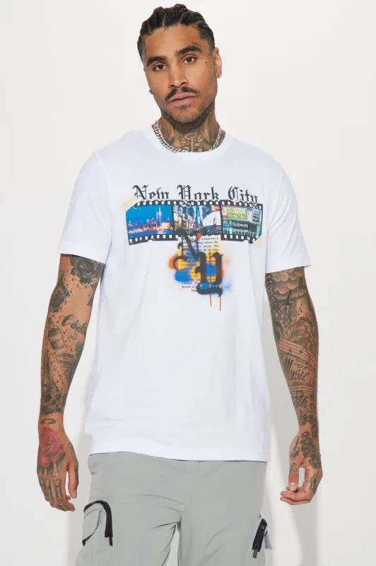 New York City Film Short Sleeve Tee - White sold by Fashion Nova