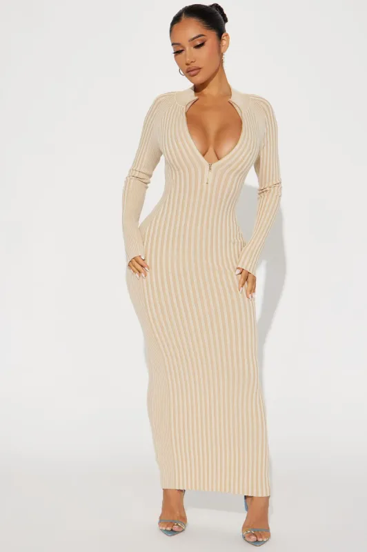 Keeping You Warm Sweater Maxi Dress - Cream sold by Fashion Nova