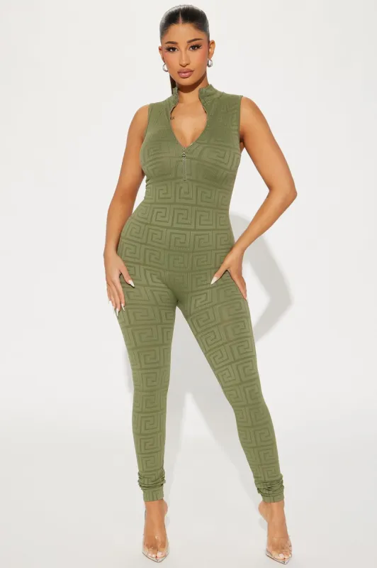 Bianka Seamless Jumpsuit - Olive sold by Fashion Nova