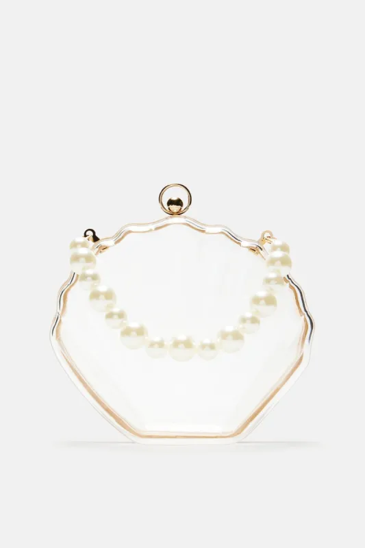 Seashell On The Beach Clutch - Clear sold by Fashion Nova