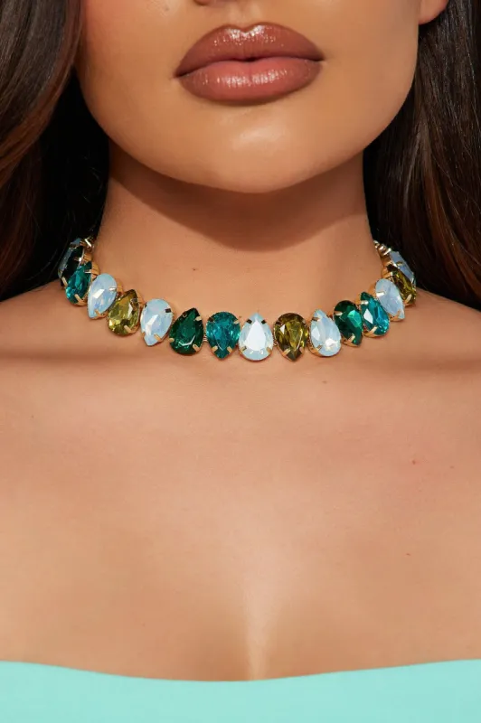 Fancy Living Necklace - Blue/combo sold by Fashion Nova