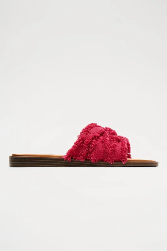 Drea Denim Flat Sandals - Pink sold by Fashion Nova