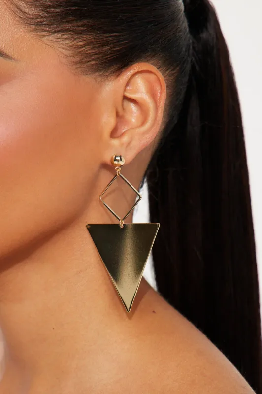 Drop Your Pin Earrings - Gold sold by Fashion Nova