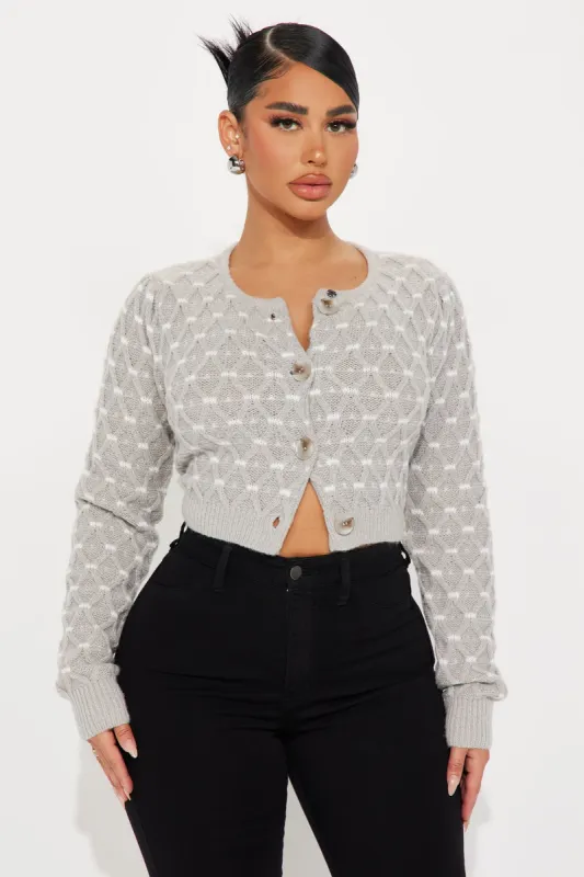 Ready To Impress Cardigan - Grey sold by Fashion Nova
