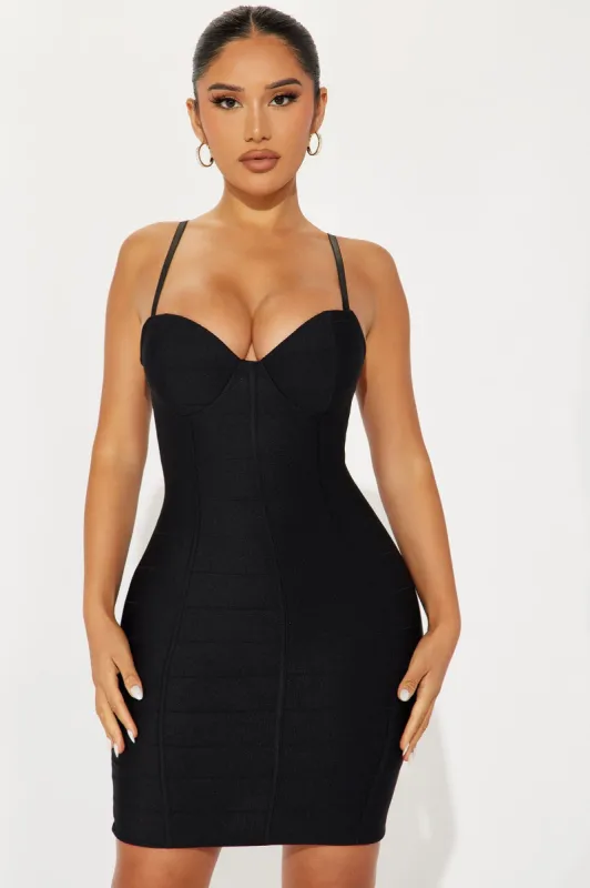 Alyssia Bandage Mini Dress - Black sold by Fashion Nova