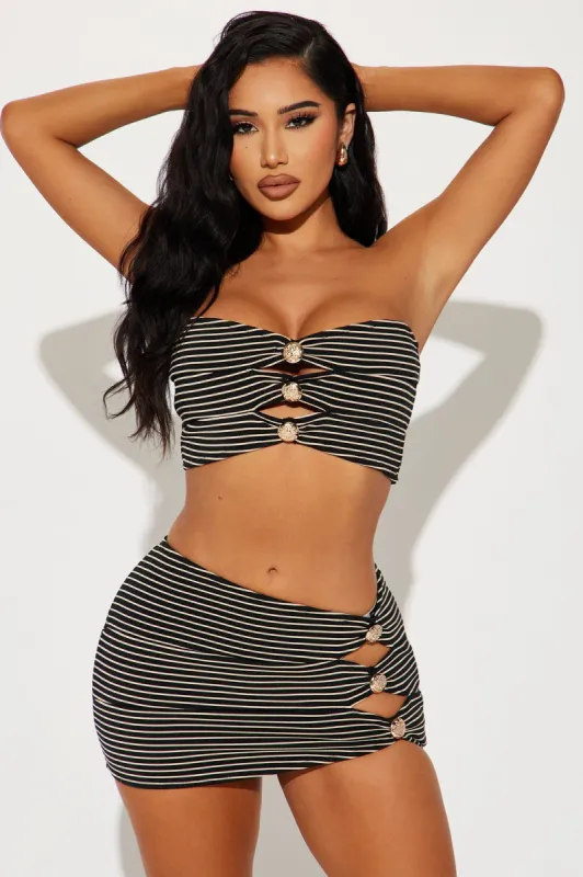 Flirty Night Skirt Set - Black/combo sold by Fashion Nova