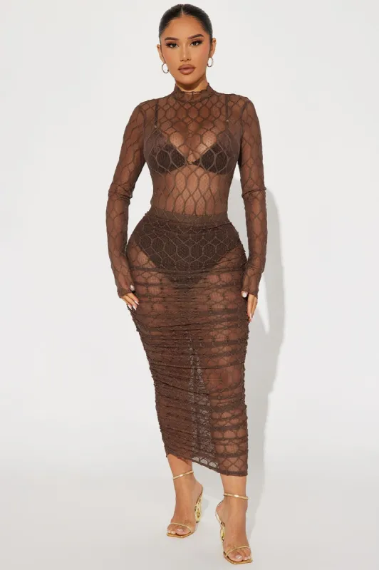 Emely Midi Skirt Set - Brown sold by Fashion Nova
