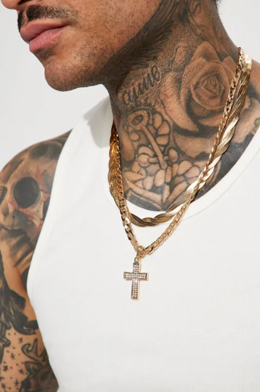 I'm The One 2 Piece Chain Necklace - Gold sold by Fashion Nova
