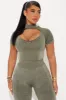 Hiking Trail Washed Seamless Active Set - Olive sold by Fashion Nova