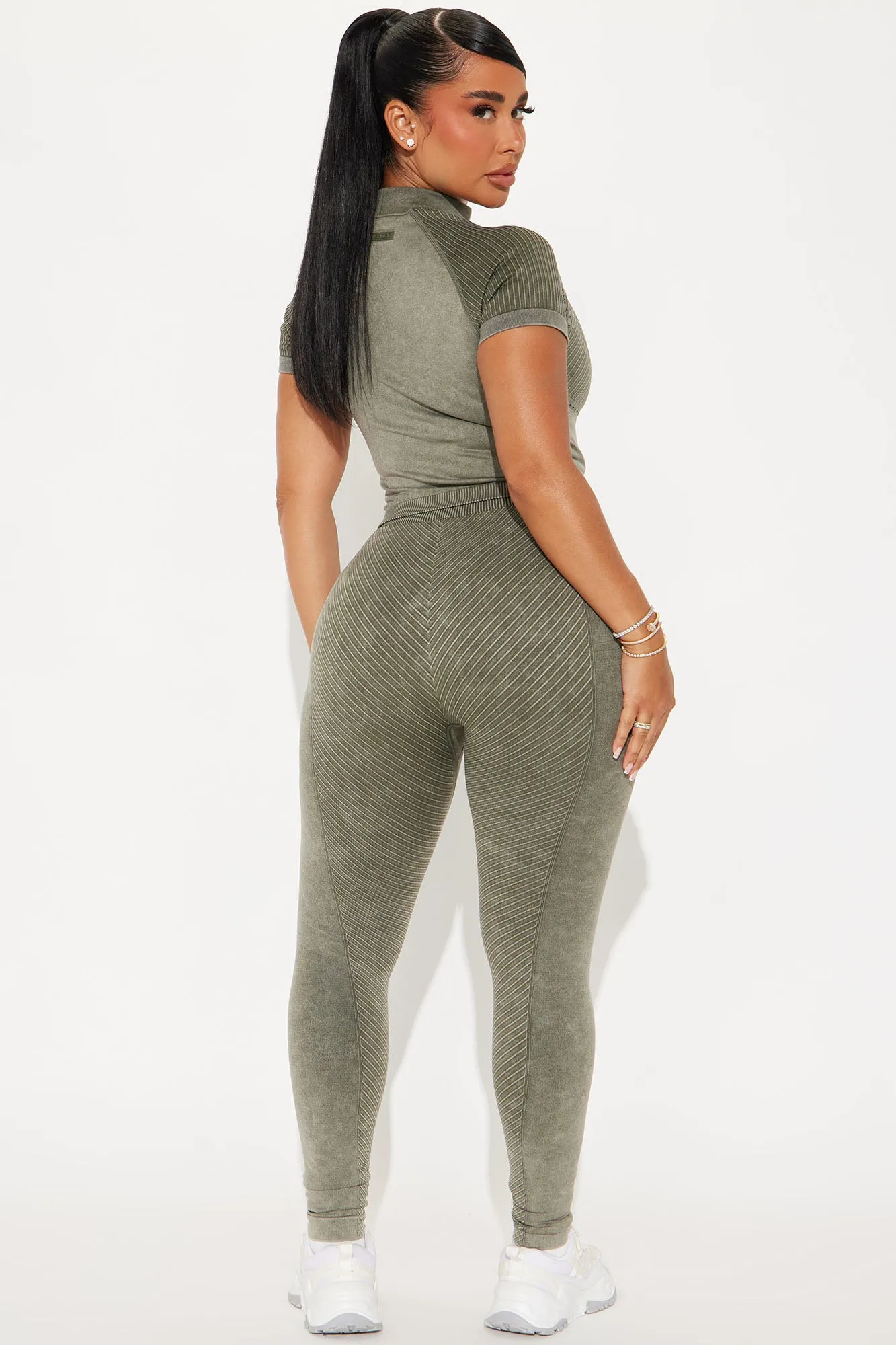 Hiking Trail Washed Seamless Active Set - Olive sold by Fashion Nova product image thumbnail 5