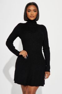 Jodie Ribbed Mini Dress - Black sold by Fashion Nova