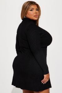 Jodie Ribbed Mini Dress - Black sold by Fashion Nova