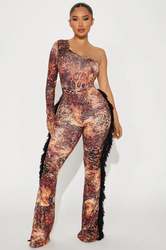 All The Time Jumpsuit - Rust/combo sold by Fashion Nova