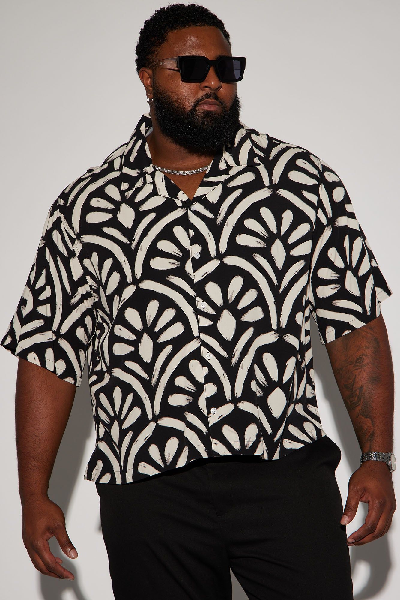 Phased Out Button Up Shirt - Black/combo sold by Fashion Nova product image thumbnail 4
