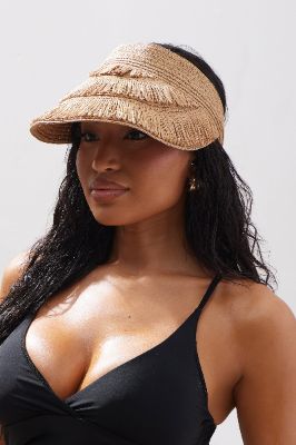 Beach Ready Visor Hat - Tan sold by Fashion Nova