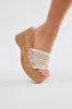 Set The Vibe Wedges - Beige sold by Fashion Nova