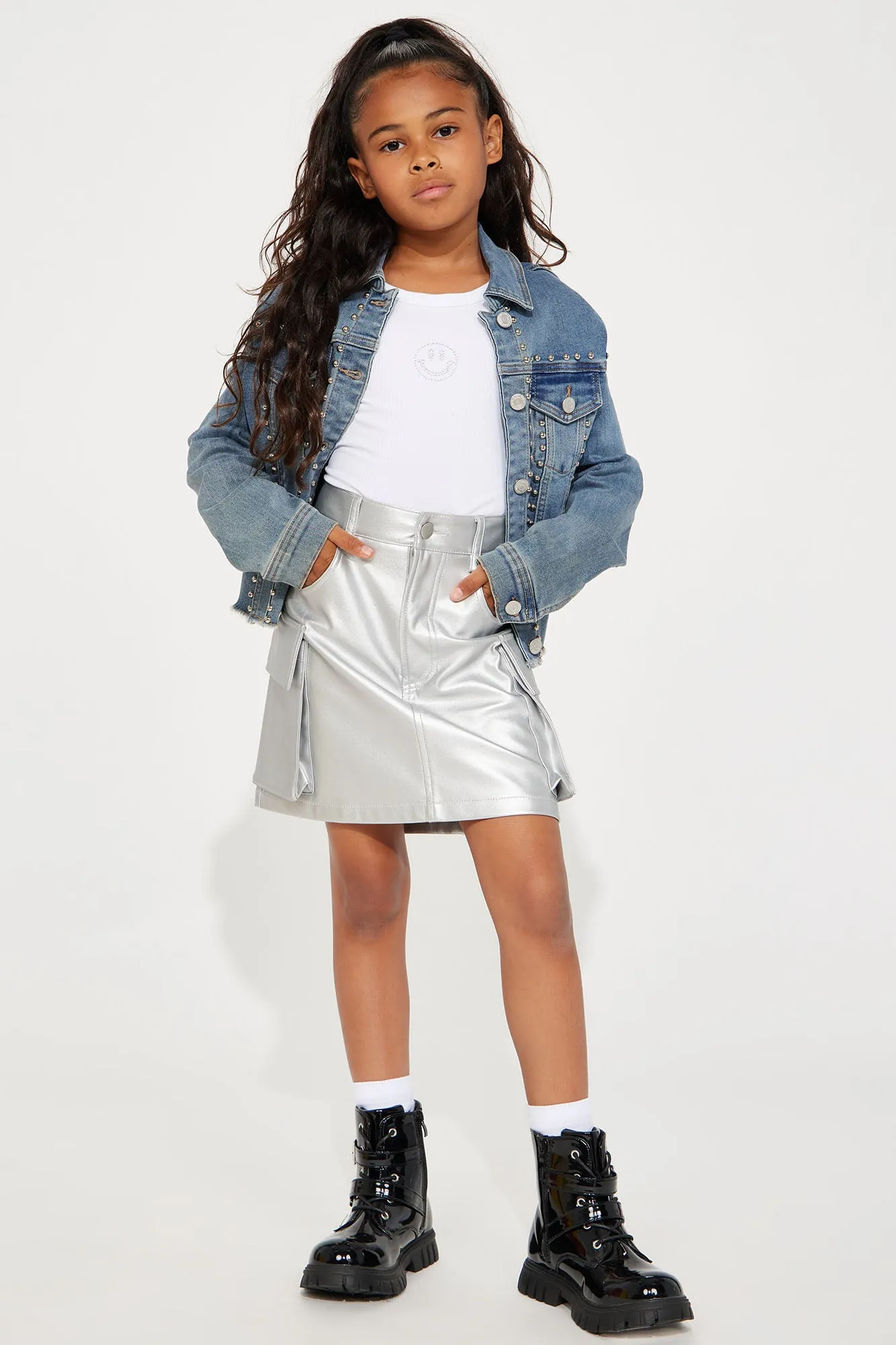 Mini What A Stud Denim Jacket - Medium Wash sold by Fashion Nova product image thumbnail 2