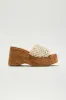 Set The Vibe Wedges - Beige sold by Fashion Nova