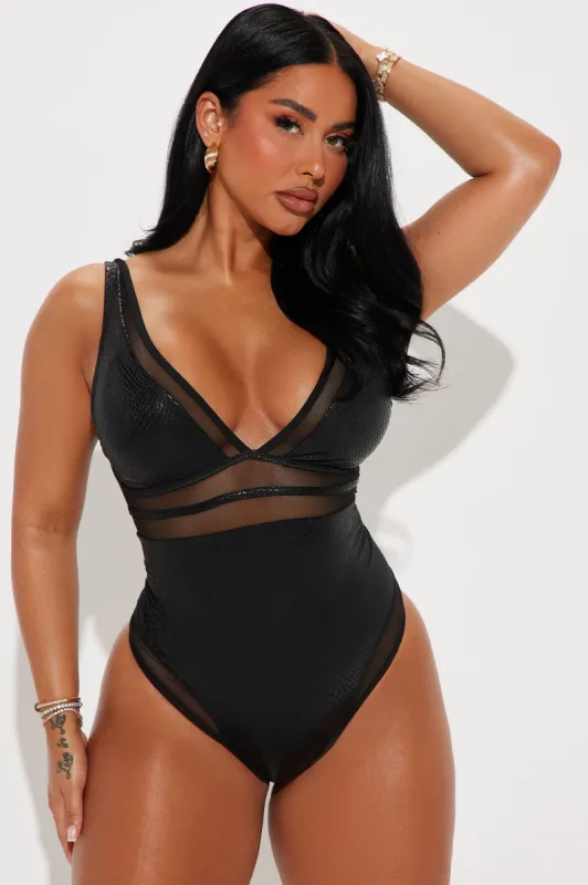 Lauryn Mesh Cutout 1 Piece Swimsuit - Black sold by Fashion Nova