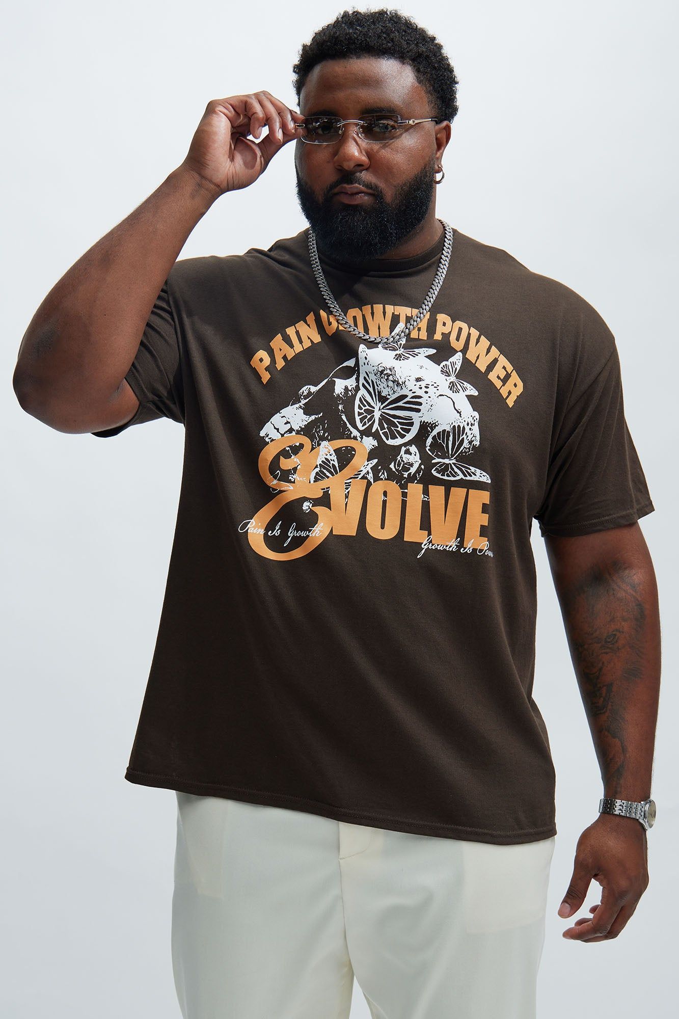 Power To Evolve Short Sleeve Tee - Chocolate sold by Fashion Nova product image thumbnail 4