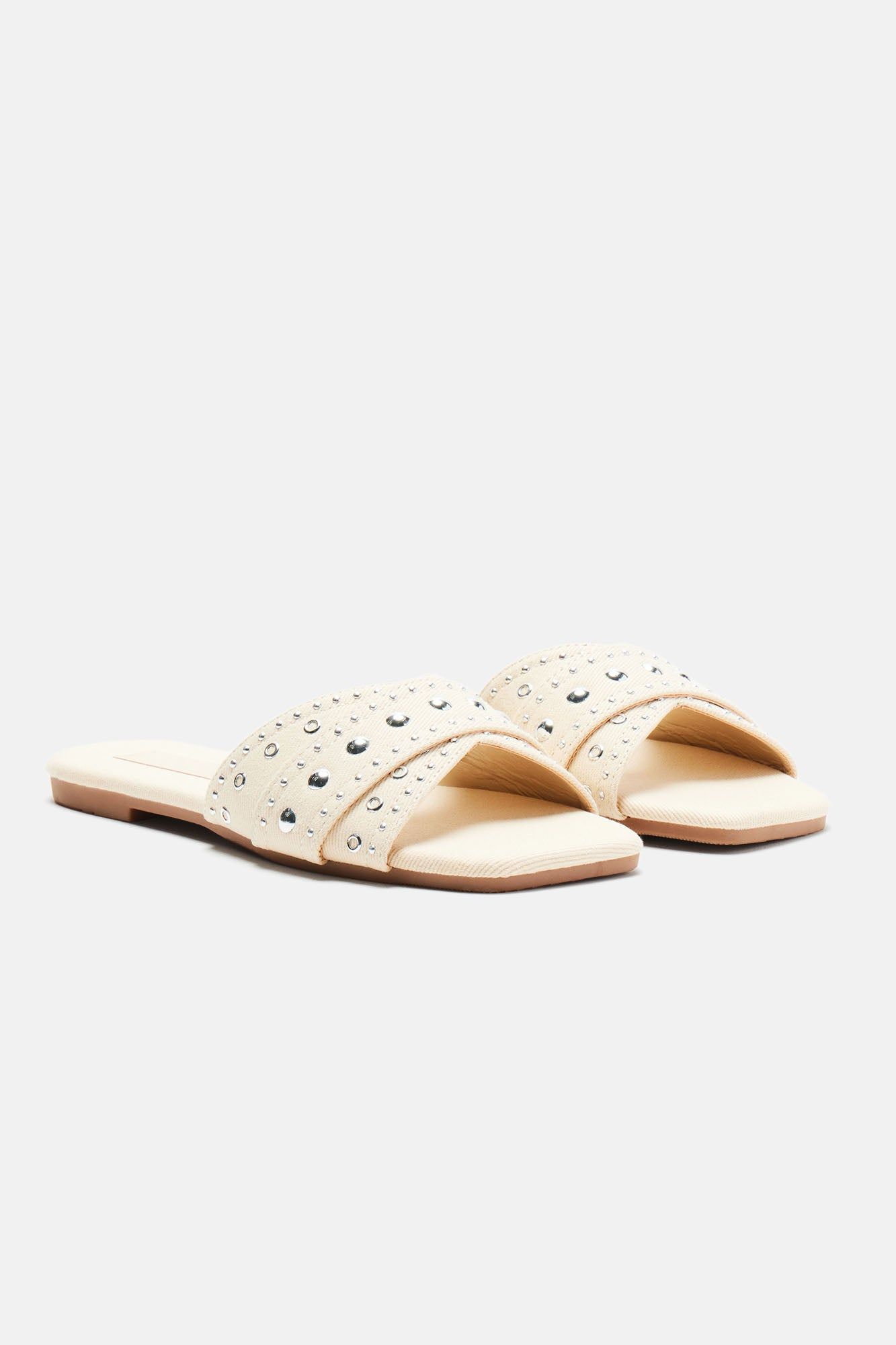 We Should Link Studded Flat Sandals - Ivory sold by Fashion Nova product image thumbnail 4