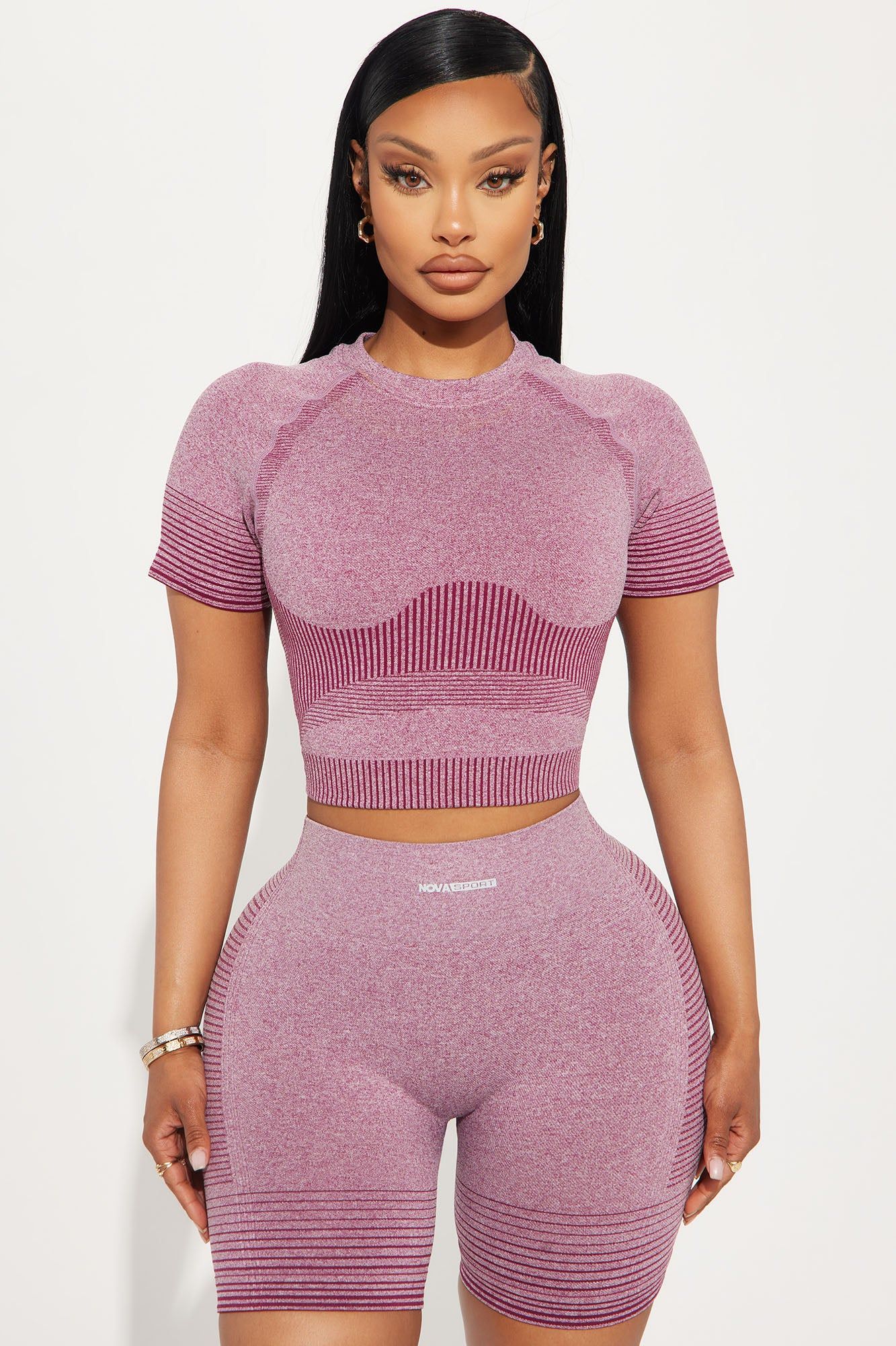 Trailblazer Infinity Seamless Shaping Active Top - Plum sold by Fashion Nova