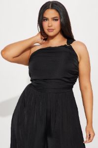 Without Warning Satin Jumpsuit  - Black sold by Fashion Nova
