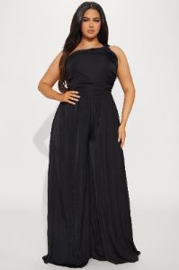 Without Warning Satin Jumpsuit  - Black sold by Fashion Nova
