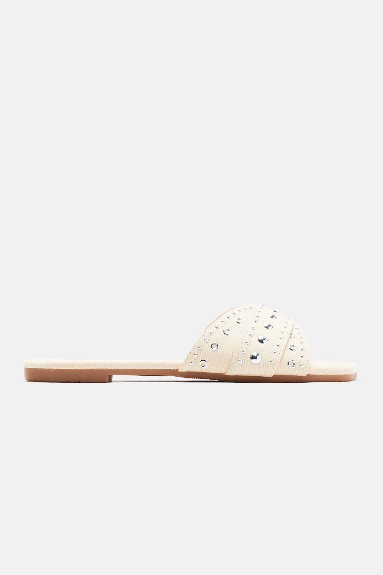 We Should Link Studded Flat Sandals - Ivory sold by Fashion Nova product image thumbnail 3