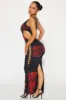 Cristy One Shoulder Maxi Dress - Red/Black sold by Fashion Nova