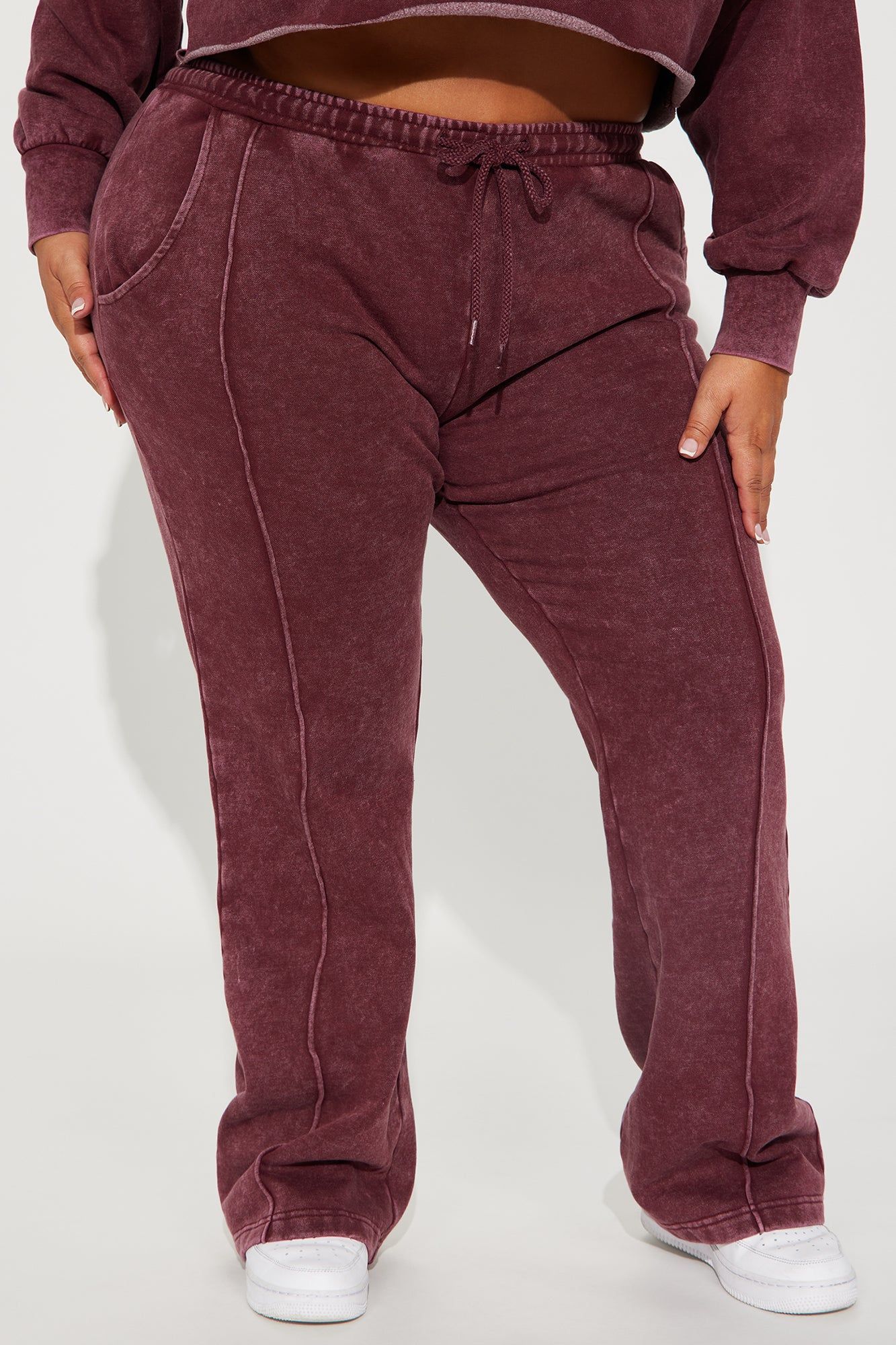 Chill Out Lounge Flare Pant - Burgundy sold by Fashion Nova product image thumbnail 5