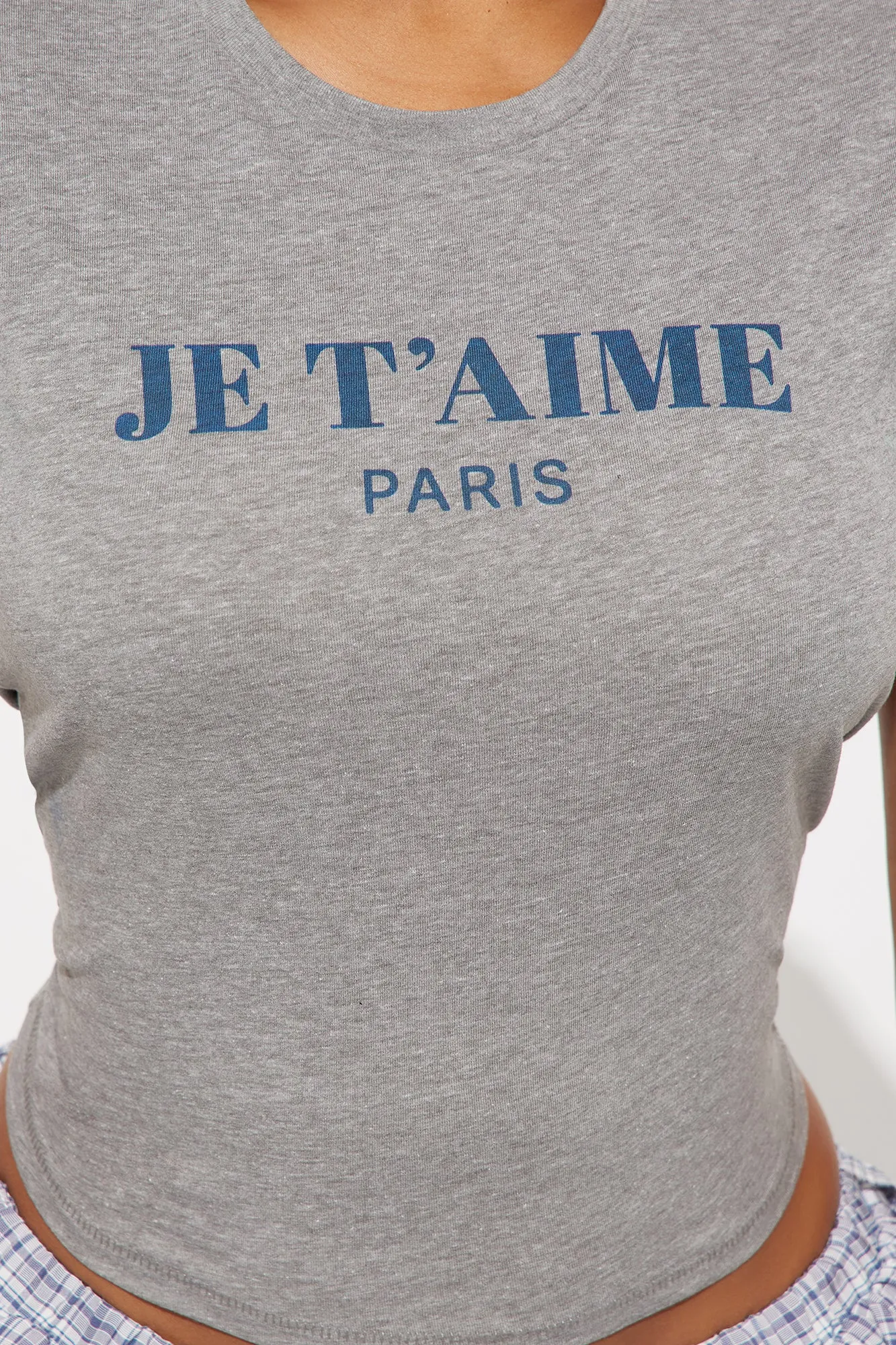 Je T'Aime Paris Tee - Grey sold by Fashion Nova product image thumbnail 3