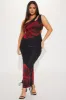 Cristy One Shoulder Maxi Dress - Red/Black sold by Fashion Nova