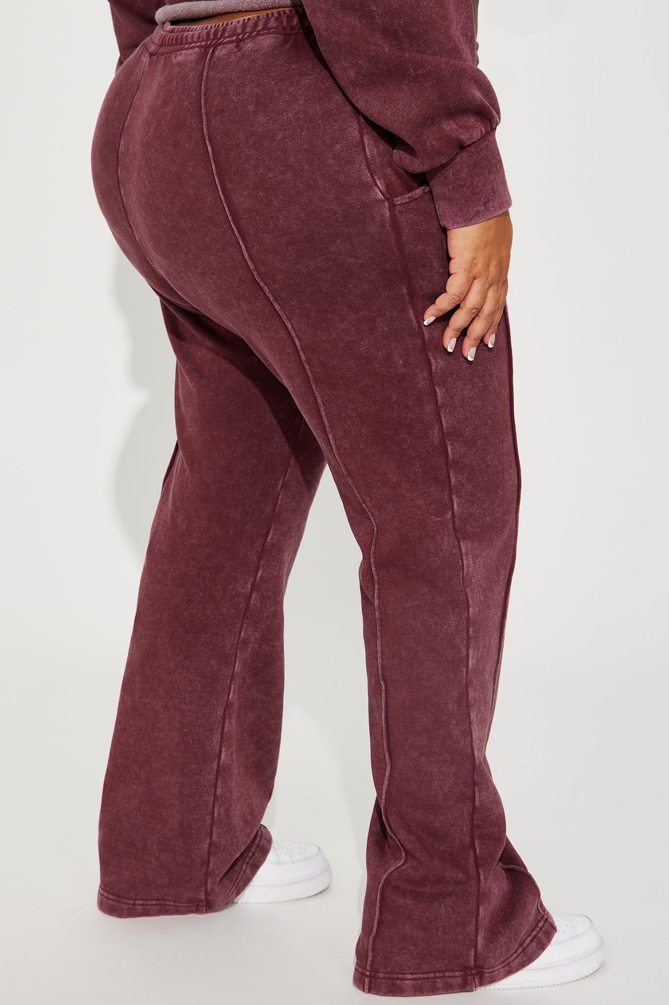 Chill Out Lounge Flare Pant - Burgundy sold by Fashion Nova product image thumbnail 6