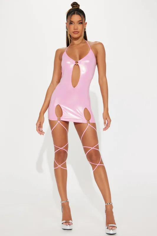 One Beat At A Time Holographic Dance Dress - Pink sold by Fashion Nova