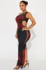 Cristy One Shoulder Maxi Dress - Red/Black sold by Fashion Nova