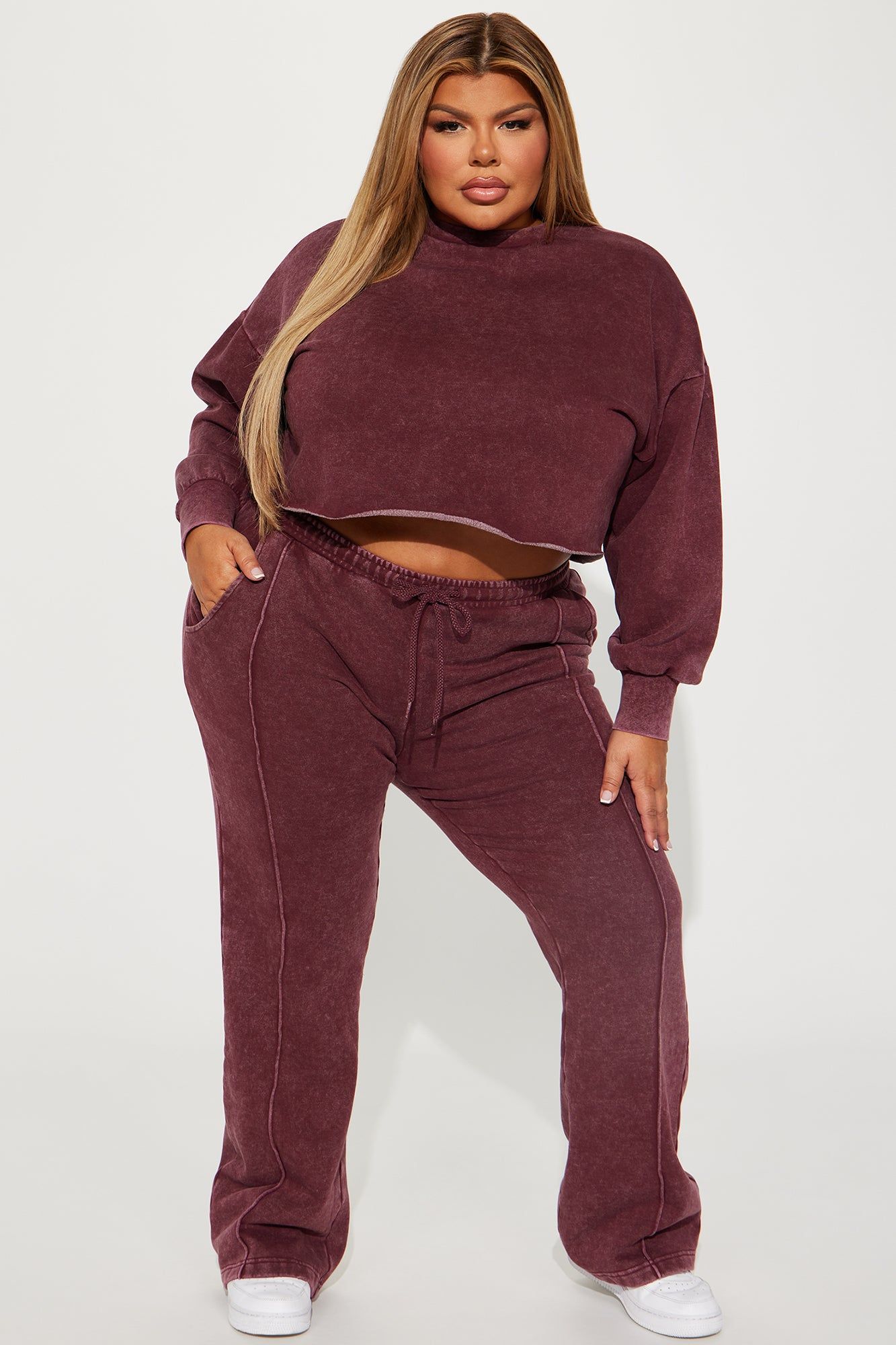 Chill Out Lounge Flare Pant - Burgundy sold by Fashion Nova product image thumbnail 4
