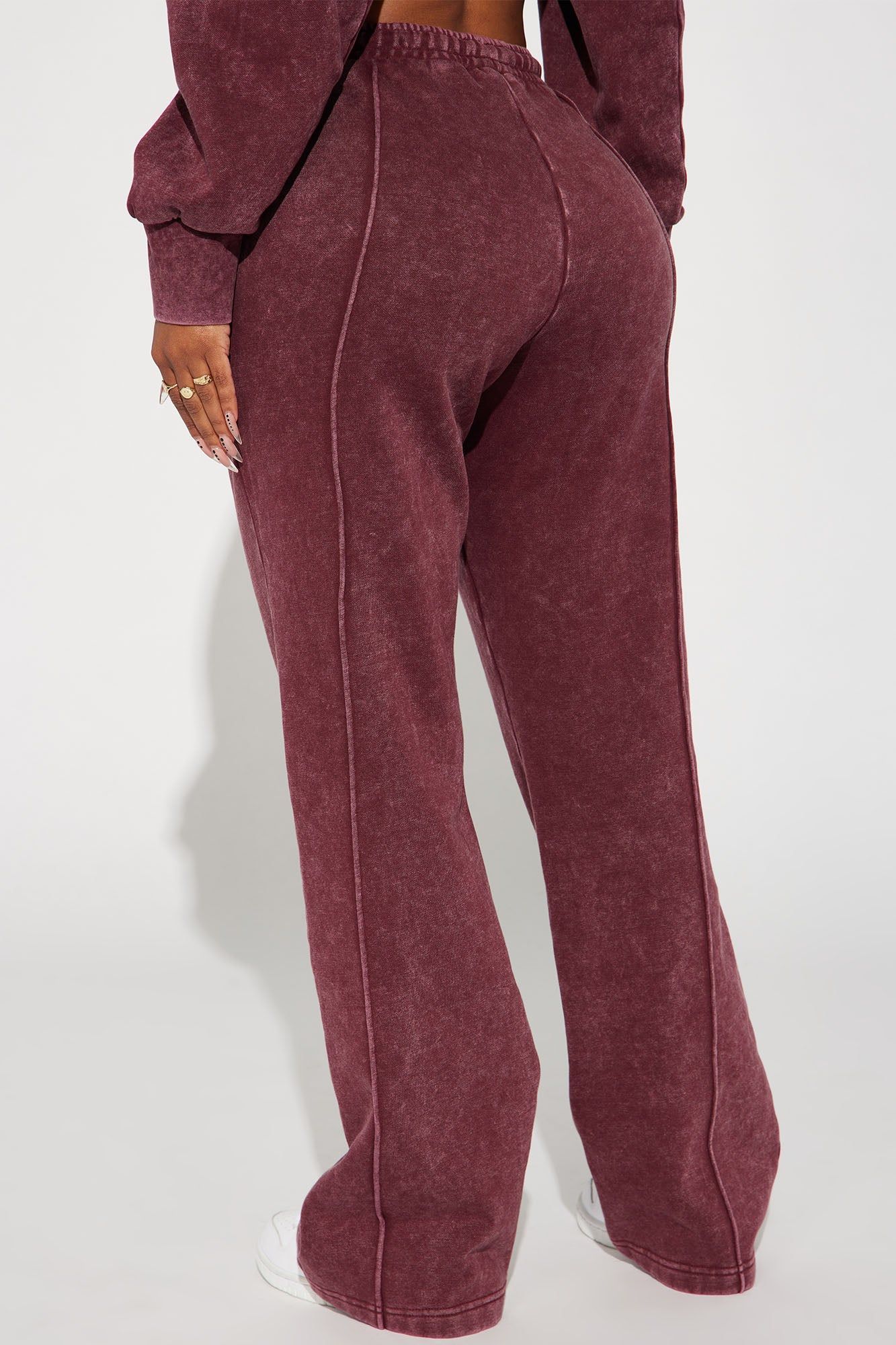 Chill Out Lounge Flare Pant - Burgundy sold by Fashion Nova product image thumbnail 3
